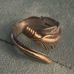 Silver 925 and 12GF Feather Ring